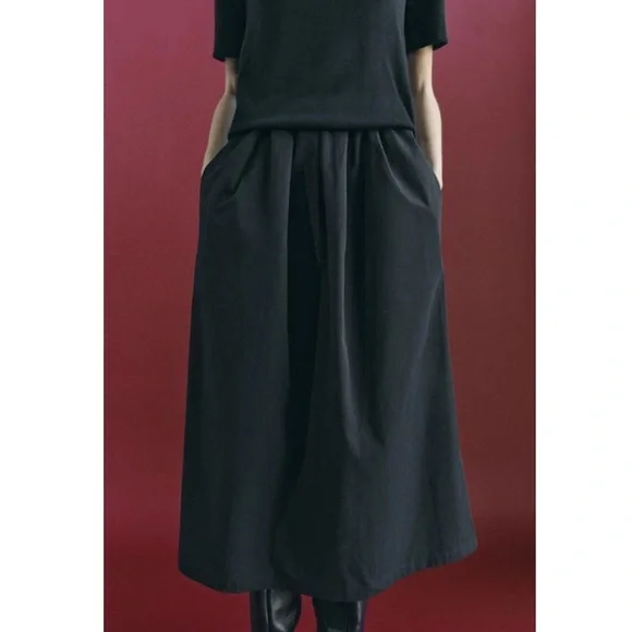 Zara Black Knit Top Midi Dress - Picture 2 of 7